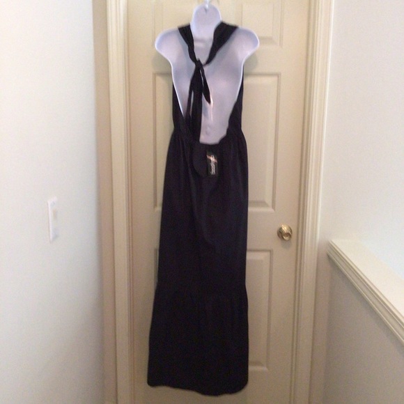 BOOHOO HalterTie Back Cotton Maxi Dress Size 12 - Picture 7 of 8